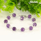 8mm Amethyst Link Chain Anklet for women.