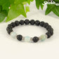 8mm Black Lava Stone and Amazonite Bracelet.
