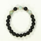 Top view of 8mm Black Lava Stone and Amazonite Bracelet.