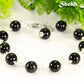 Close up of 8mm Black Obsidian Link Anklet.