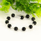 8mm Black Obsidian Link Bracelet for women/men.