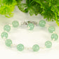 8mm Green Aventurine Link Anklet with clasp and a dangle.