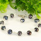 Close up of Black Dyed Freshwater Pearls Link Chain Bracelet.