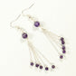 Top view of Cascading Amethyst Crystal Drop Earrings.