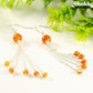 Cascading Carnelian Crystal Drop Earrings for women.