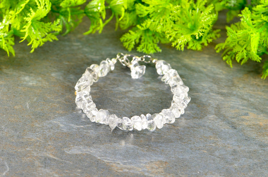 Clear Quartz Crystal Chip Bracelet for women.