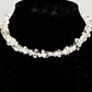 Clear Quartz Crystal Chip Choker Necklace displayed on a bust.
