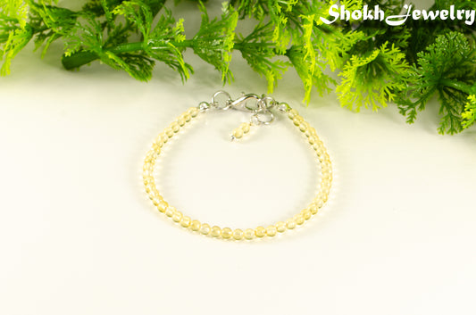 Dainty Citrine anklet with Clasp for women.