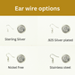 Ear wire options.