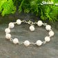 Handmade Freshwater Pearls Link Chain Bracelet with clasp and a dangle.