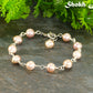 Lavender Freshwater Pearls Link Chain Bracelet with clasp and a dangle.