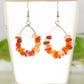 Natural Carnelian Crystal Chip Hoop Earrings