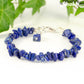 Natural Lapis Lazuli Chip Bracelet with clasp and a dangle.