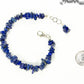 Natural Lapis Lazuli Chip Bracelet beside a dime.