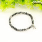 4mm Snowflake Obsidian Bracelet with Initial.
