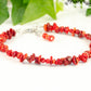 Natural Red Coral Chip bracelet.