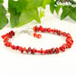 Natural Red Coral Chip bracelet.