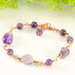 Close up of Chunky Amethyst Nugget and Beads Link Bracelet.