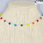 Rainbow Glass Crystal and Pearl Choker Necklace displayed on a bust.