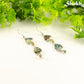 Long Abalone Shell and Glass Crystal Earrings.