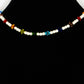 Rainbow Glass Crystal and Pearl Choker Necklace