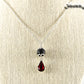 Lava Rock and Teardrop January Birthstone Choker Necklace displayed on a bust.