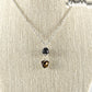 Lava Rock and Heart Shaped November Birthstone Choker Necklace displayed on a bust.