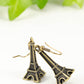 Antique Bronze 3D Eiffel Tower Charm Earrings.