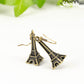 Antique Bronze 3D Eiffel Tower Charm Earrings for women.