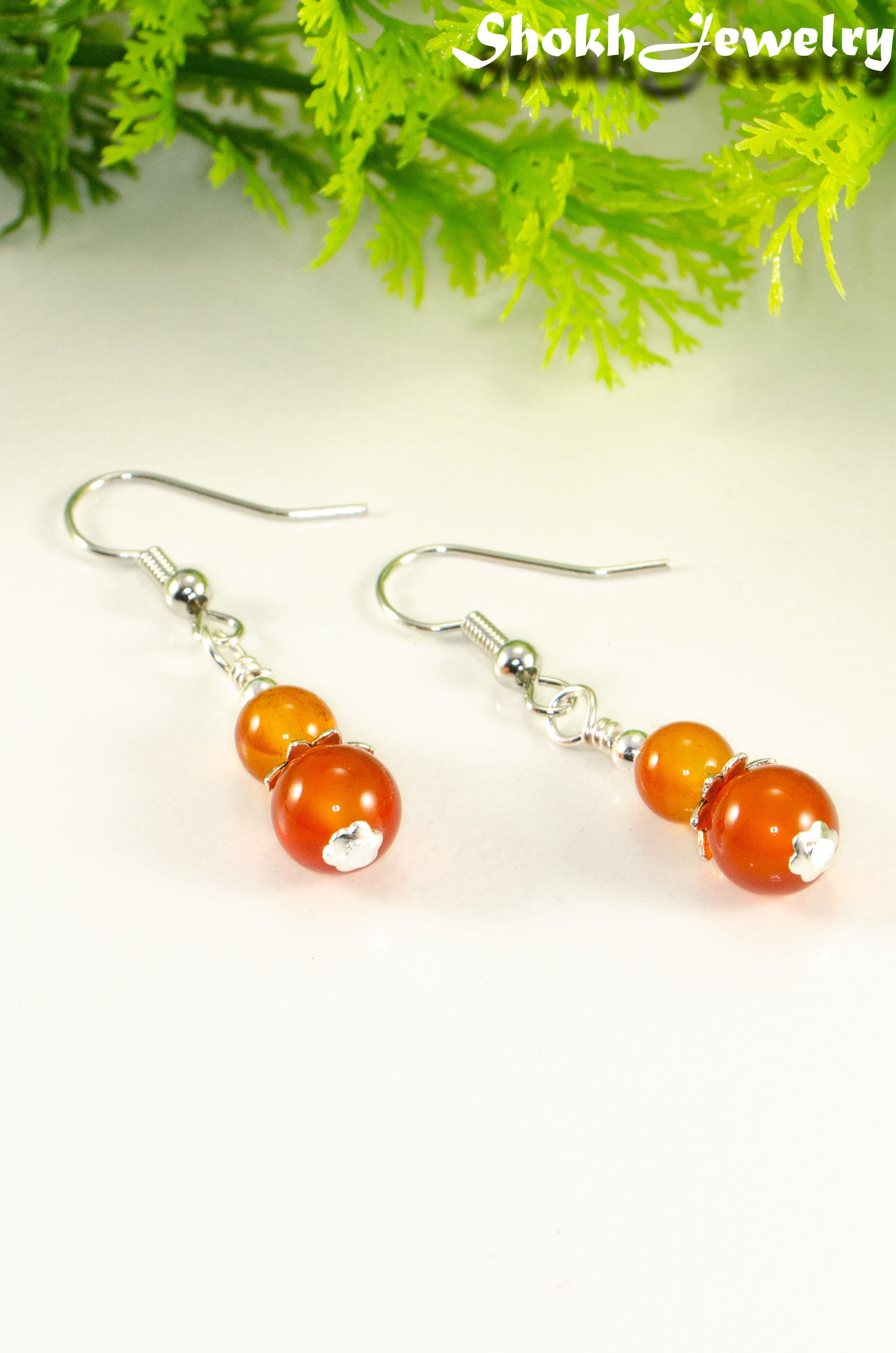 Small Natural Carnelian Earrings.