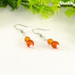 Small Natural Carnelian Earrings.