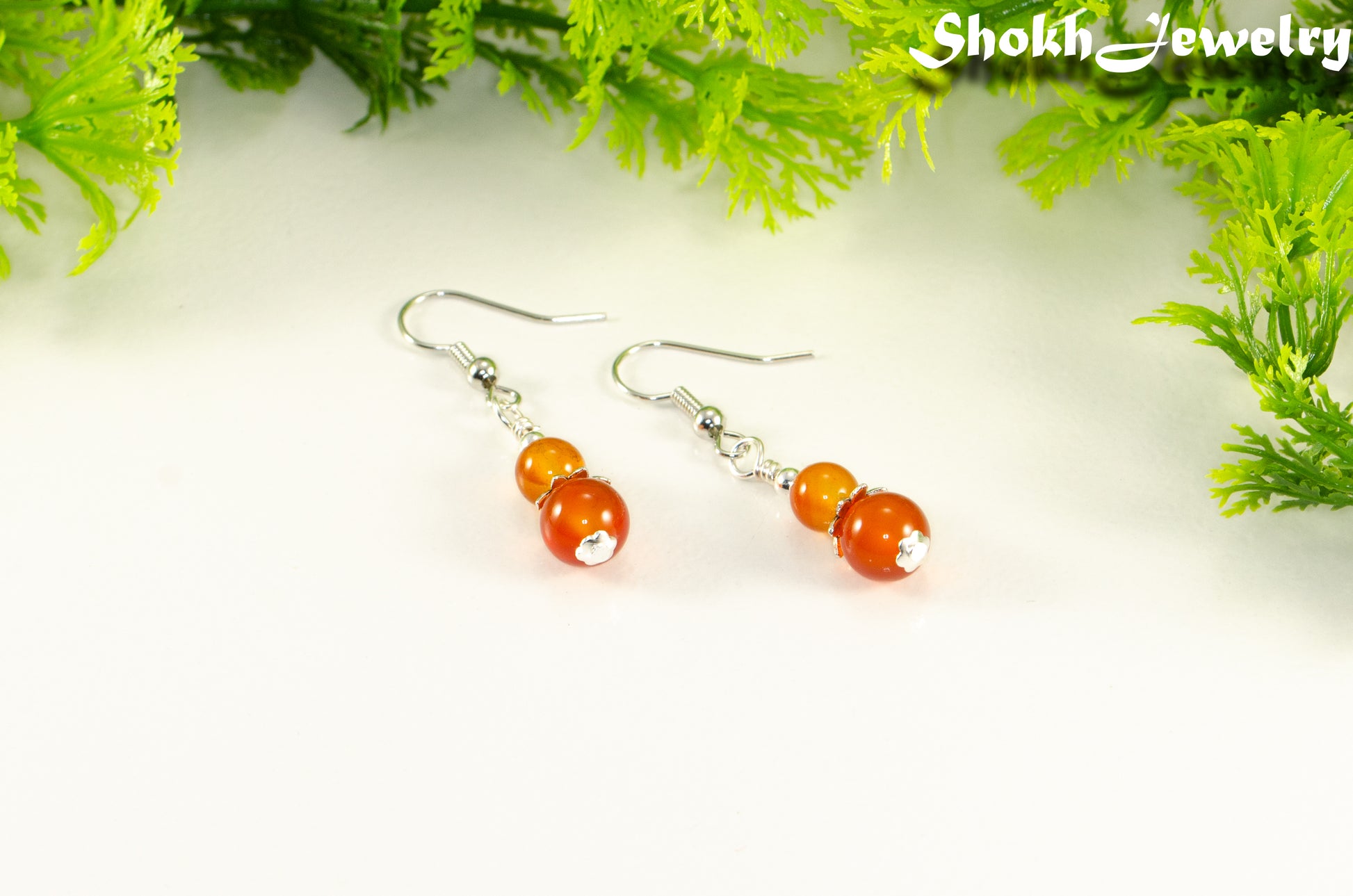 Small Natural Carnelian Earrings.