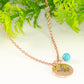 Rose Gold Plated December Birth Flower Necklace with Turquoise Howlite Birthstone Pendant.