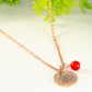 Rose Gold Plated July Birth Flower Necklace with Red Ruby Birthstone Pendant.