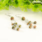 Statement Unakite Jasper Chandelier Earrings.