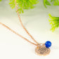 Rose Gold Plated September Birth Flower Necklace with Sapphire Birthstone Pendant.