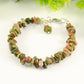 Natural Unakite Crystal Chip Bracelet with lobster claw clasp