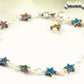 Close up of Small Rainbow Hematite Star Link Bracelet.