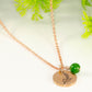 Rose Gold Plated May Birth Flower Necklace with Emerald Birthstone Pendant.
