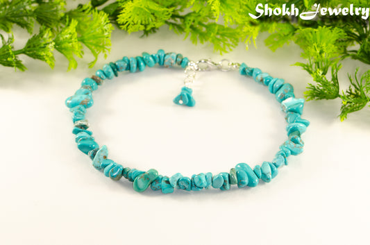 Natural Turquoise Crystal Chip Anklet