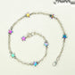 Top view of Rainbow Hematite Star and Chain Anklet.