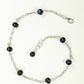 Top view of Black Freshwater Pearl and Dainty Chain Choker Necklace.