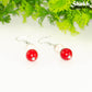 Red and White Howlite Dangle Earrings.