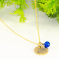 Gold Plated September Birth Flower Necklace with Sapphire Birthstone Pendant.
