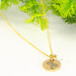 Gold Plated October Birth Flower Necklace with White Opal Birthstone Pendant.