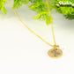 Gold Plated October Birth Flower Necklace with White Opal Birthstone Pendant.