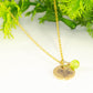 Gold Plated August Birth Flower Necklace with Peridot Birthstone Pendant.