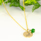 Gold Plated May Birth Flower Necklace with Emerald Birthstone Pendant.