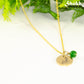 Gold Plated May Birth Flower Necklace with Emerald Birthstone Pendant.