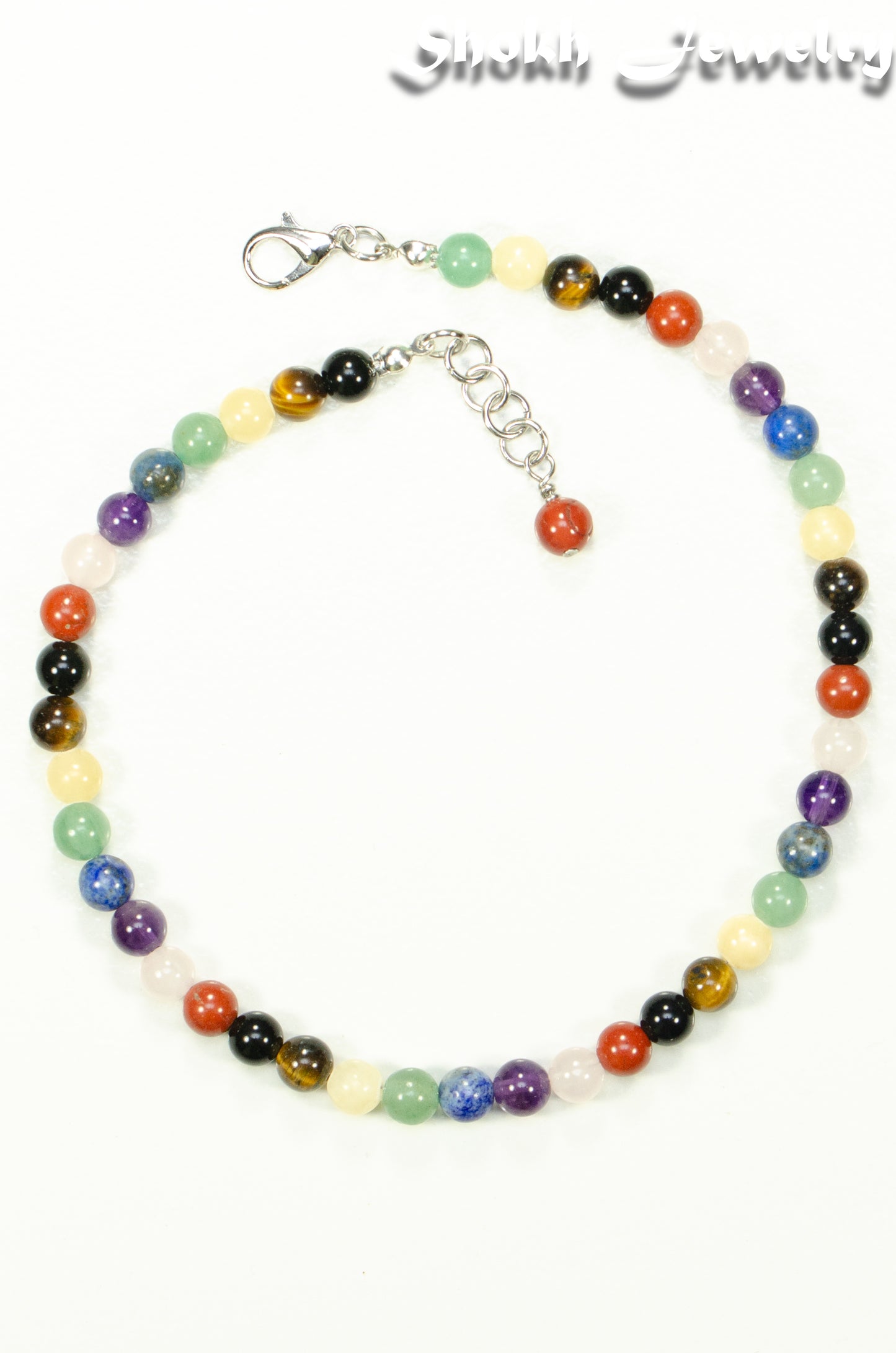 6mm Chakra Gemstone Beaded Choker Necklace